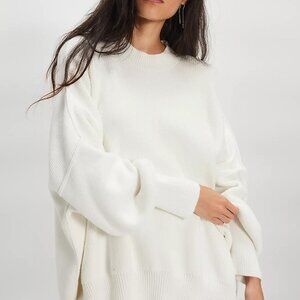 Free People Easy Street White Tunic Sweater